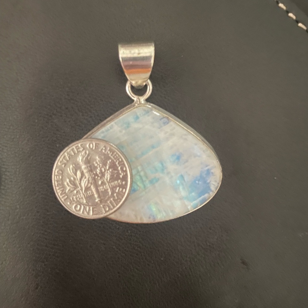 Large Moonstone Pendant in Silver 925, made in India
